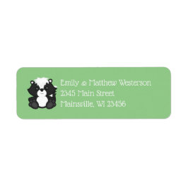 Skunk Baby shower Green Etiket