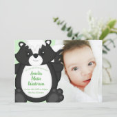 Skunk Baby shower Green Kaart (Staand voorkant)