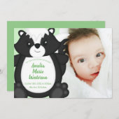 Skunk Baby shower Green Kaart (Voorkant / Achterkant)