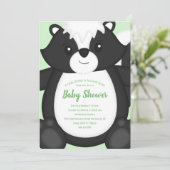 Skunk Baby shower Green Kaart (Staand voorkant)