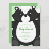 Skunk Baby shower Green Kaart (Voorkant / Achterkant)