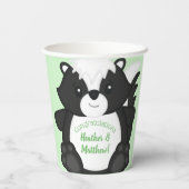 Skunk Baby shower Green Papieren Bekers (Achterkant)