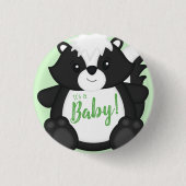 Skunk Baby shower Green Ronde Button 3,2 Cm (Voorkant)