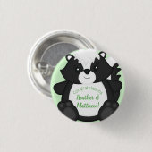 Skunk Baby shower Green Ronde Button 3,2 Cm (Voorkant /achterkant)
