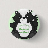 Skunk Baby shower Green Ronde Button 3,2 Cm (Voorkant)