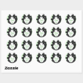 Skunk Baby shower Green Ronde Sticker (Vel)