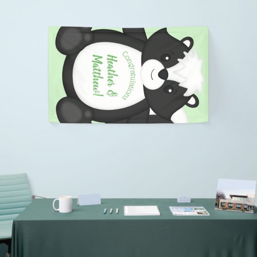 Skunk Baby shower Green Spandoek (Beurs)