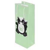 Skunk Baby shower Green Wijn Cadeautas (Achterkant Gekanteld)