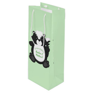 Skunk Baby shower Green Wijn Cadeautas
