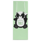 Skunk Baby shower Green Wijn Cadeautas (Voorkant)