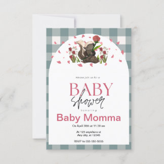 Skunk Baby shower Invitation Kaart