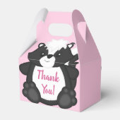 Skunk Baby shower Roze Bedankdoosjes (Achterkant)