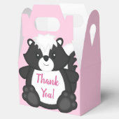 Skunk Baby shower Roze Bedankdoosjes (Geopend)