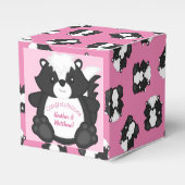 Skunk Baby shower Roze Bedankdoosjes (Voorkant Zijde)