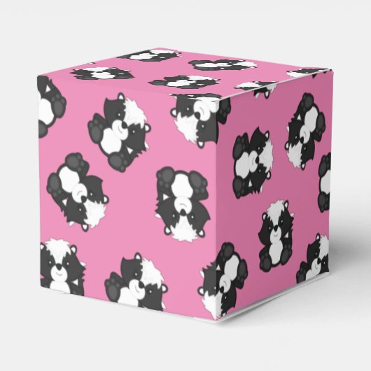 Skunk Baby shower Roze Bedankdoosjes (Achterkant)