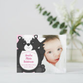 Skunk Baby shower Roze Briefkaart (Staand voorkant)