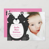 Skunk Baby shower Roze Briefkaart (Voorkant / Achterkant)