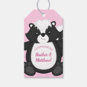 Skunk Baby shower Roze Cadeaulabel (Voorkant)