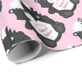 Skunk Baby shower Roze Cadeaupapier (Rol Hoek)