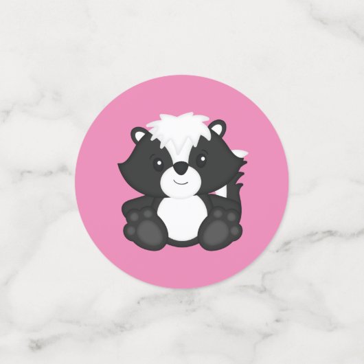 Skunk Baby shower Roze Confetti (Kleine voorkant)