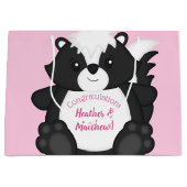 Skunk Baby shower Roze Groot Cadeauzakje (Voorkant)