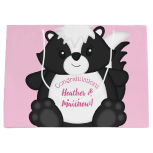 Skunk Baby shower Roze Groot Cadeauzakje