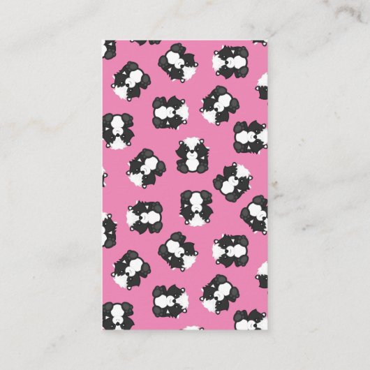 Skunk Baby shower Roze Informatiekaartje (Achterkant)