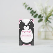 Skunk Baby shower Roze Informatiekaartje (Staand voorkant)
