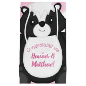 Skunk Baby shower Roze Klein Cadeauzakje (Voorkant)