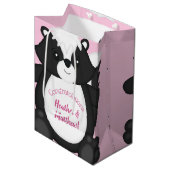 Skunk Baby shower Roze Medium Cadeauzakje (Voorkant Gekanteld)