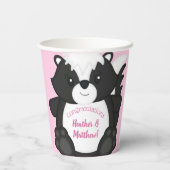 Skunk Baby shower Roze Papieren Bekers (Achterkant)