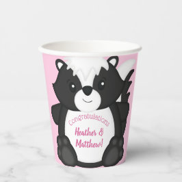 Skunk Baby shower Roze Papieren Bekers