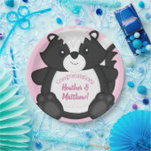 Skunk Baby shower Roze Papieren Bordje (Feest)