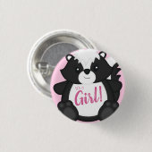 Skunk Baby shower Roze Ronde Button 3,2 Cm (Voorkant /achterkant)