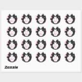 Skunk Baby shower Roze Ronde Sticker (Vel)