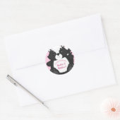 Skunk Baby shower Roze Ronde Sticker (Envelop)