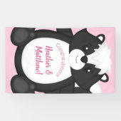 Skunk Baby shower Roze Spandoek (Horizontaal)
