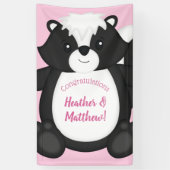 Skunk Baby shower Roze Spandoek (Verticaal)