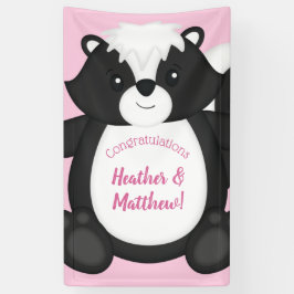 Skunk Baby shower Roze Spandoek