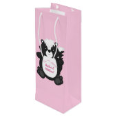 Skunk Baby shower Roze Wijn Cadeautas (Achterkant Gekanteld)