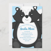 Skunk Birthday Party Blue Kaart (Voorkant)