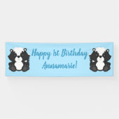 Skunk Birthday Party Blue Spandoek (Horizontaal)