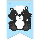 Skunk Birthday Party Blue Vlaggetjes (Eerste vlag)