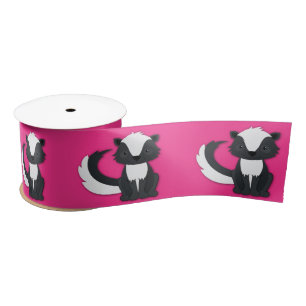 Skunk Birthday Party Kinder roze satin Ribbon Satijnen Lint