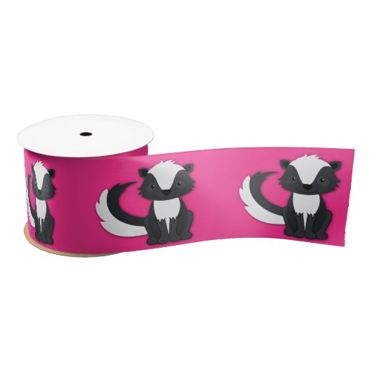 Skunk Birthday Party Kinder roze satin Ribbon Satijnen Lint (Spoel)