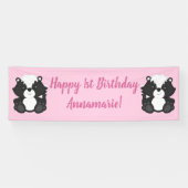 Skunk Birthday Party Pink Spandoek (Horizontaal)