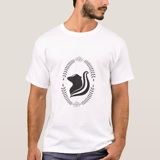 Skunk Cameo Silhouette T-Shirt (Flora) (Voorkant)
