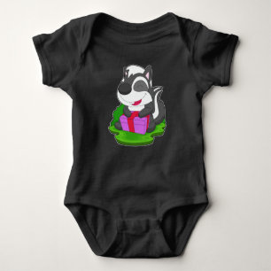 Skunk Christmas Package Romper