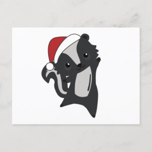 Skunk Christmas Skunks Winter Animals Briefkaart