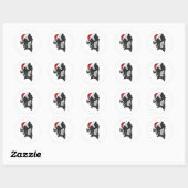 Skunk Christmas Skunks Winter Animals Ronde Sticker (Vel)